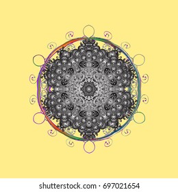 Vector winter snowflakes on colorful background. Colorful snowflake Vector illustration. Icons, labels. Snowflake icon, isolated. Vector illustration. Flat design.