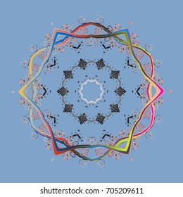 Vector winter snowflakes on colorful background. Vector snowflake icon. Flat design. Vector illustration. Snowflake icon, isolated.