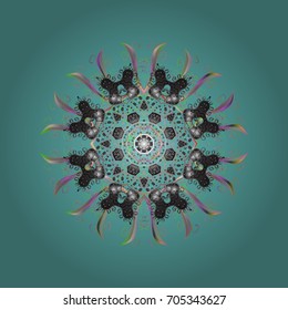 Vector winter snowflakes on colorful background. Snowflake icon, isolated. Flat design. Vector illustration. Icons, labels. Colorful snowflake Vector illustration.