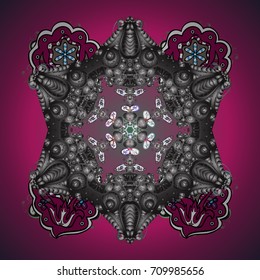 Vector winter snowflakes on colorful background. Vector illustration. Flat design. Snowflake icon, isolated. Vector snowflake icon.