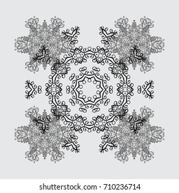 Vector winter snowflakes on colorful background. Icons, labels. Colorful snowflake Vector illustration. Snowflake icon, isolated. Flat design. Vector illustration.
