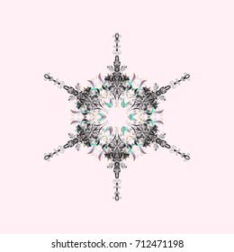 Vector winter snowflakes on colorful background. Flat design. Vector snowflake icon. Snowflake icon, isolated. Vector illustration.