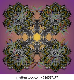 Vector winter snowflakes on colorful background. Snowflake icon, isolated. Flat design. Vector snowflake icon. Vector illustration.