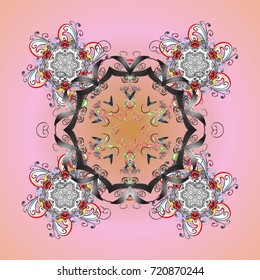 Vector winter snowflakes on colorful background. Flat design. Vector illustration. Vector snowflake icon. Snowflake icon, isolated.
