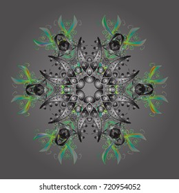 Vector winter snowflakes on colorful background. Vector illustration. Vector snowflake icon. Flat design. Snowflake icon, isolated.