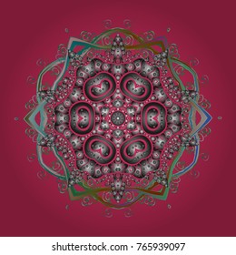Vector winter snowflakes on colorful background. Flat design. Vector illustration. Vector snowflake icon. Snowflake icon, isolated.