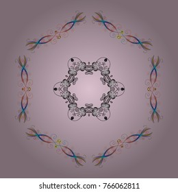 Vector winter snowflakes on colorful background. Vector illustration. Vector snowflake icon. Flat design. Snowflake icon, isolated.