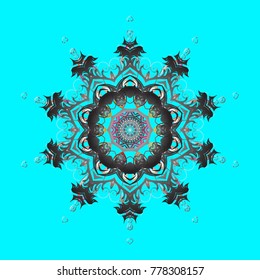 Vector winter snowflakes on colorful background. Vector illustration. Snowflake icon, isolated. Vector snowflake icon. Flat design.