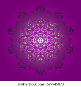 Vector winter snowflakes on purple background. Flat design. Vector snowflake icon. Snowflake icon, isolated. Vector illustration.