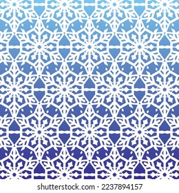 Vector Winter and Snowflakes Pattern with Icy Blue Background