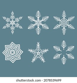 Espectadores copos de nieve de invierno ambientados para Navidad o Año Nuevo decoración y diseño de accesorios.