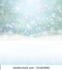 Vector winter snowy background.