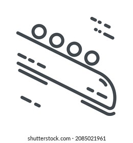 Vector winter sport line icon. competition  symbol. Bobsleigh competition  symbol isolated on transparent background.