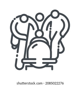 Vector winter sport line icon. competition  symbol. Bobsleigh competition  symbol isolated on transparent background.