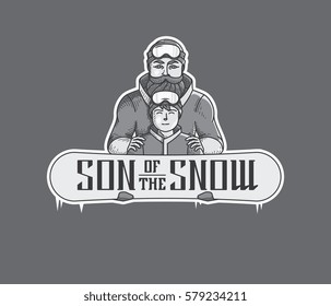 Vector winter sport snowboarding concept