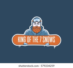 Vector winter sport snowboarding concept