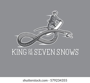 Vector winter sport snowboarding concept