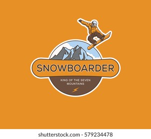Vector winter sport snowboarding concept