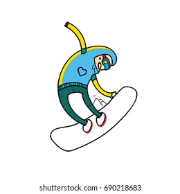 Vector winter sport snowboarding illustration. You can add your logo. Can be used for t-shirt print, Stickers and postcards.