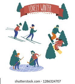 Vector winter sports