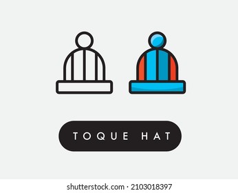 Vector winter toque hat icon illustration