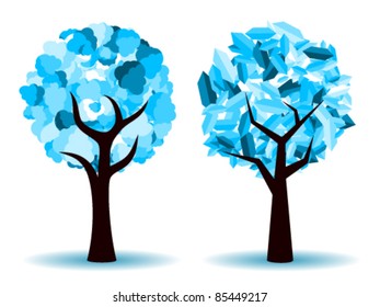 vector winter tree