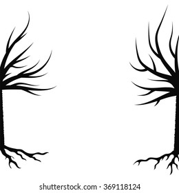 Vector  Winter Trees Silhouettes