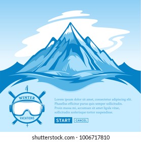 Vector winter vacations illustration for tourism organizations and resorts
