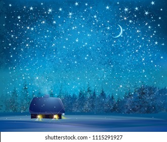 Vector winter wonderland background.  