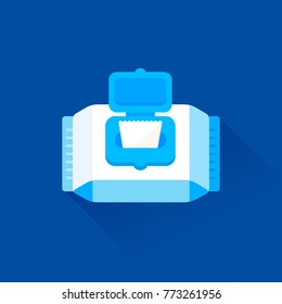 Vector Wipes Package / Wet Tissue / Isolated, Sign And Icon Template
