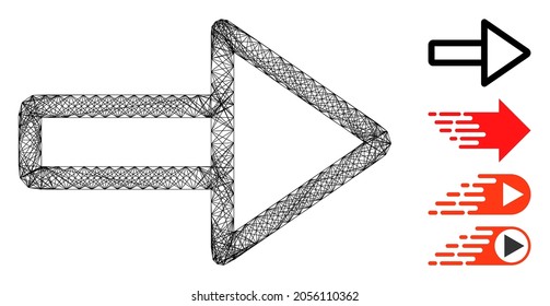 Vector wire frame right. Geometric wire frame 2D network generated with right icon, designed with crossed lines. Some bonus icons are added.