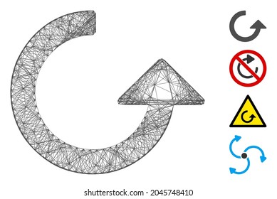 Vector wire frame rotate. Geometric hatched frame 2D net made from rotate icon, designed from intersected lines. Some bonus icons are added.
