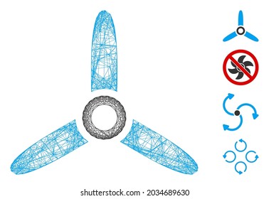 Tornillo de alambre de vectores de tres tornillos con pestaña. Red 2D de marco lineal geométrico, compuesta por tres iconos de rosca con pestaña, diseñada a partir de líneas interseccionadas. Se añaden algunos iconos adicionales.