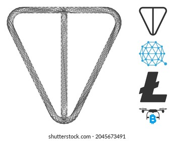 Vector wire frame ton currency. Geometric linear frame flat net based on ton currency icon, designed with intersected lines. Some bonus icons are added.