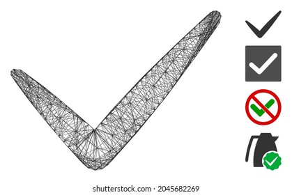 Vector wire frame valid. Geometric wire frame 2D net made from valid icon, designed from crossing lines. Some bonus icons are added.