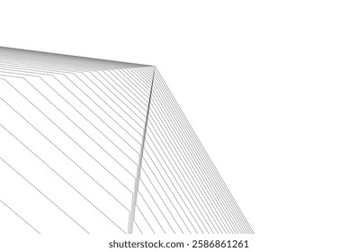 Vector Wireframe Architectural Drawings – Modern Building Sketches