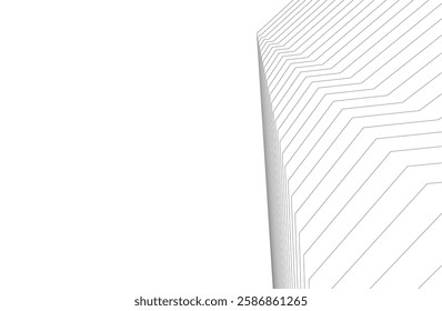 Vector Wireframe Architectural Drawings – Modern Building Sketches