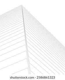 Vector Wireframe Architectural Drawings – Modern Building Sketches