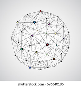 Vector wireframe connecting earth sphere. Globe connection concept. Globe structure connect, illustration of globe network