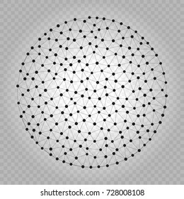 Vector wireframe connecting earth sphere. Globe connection concept.