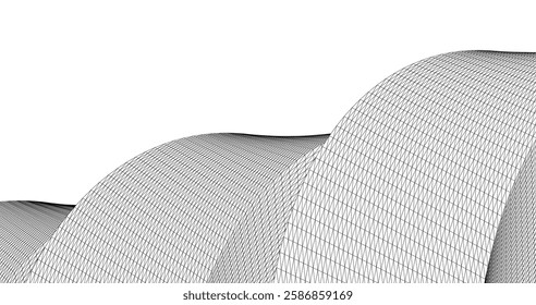 Vector Wireframe and Parametric Architecture – Futuristic Skyscraper and Grid Structure
