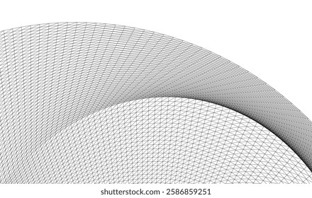 Vector Wireframe and Parametric Architecture – Futuristic Skyscraper and Grid Structure