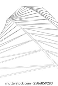 Vector Wireframe and Parametric Architecture – Futuristic Skyscraper and Grid Structure