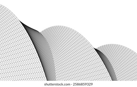 Vector Wireframe and Parametric Architecture – Futuristic Skyscraper and Grid Structure
