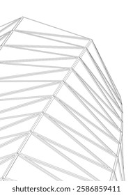 Vector Wireframe and Parametric Architecture – Futuristic Skyscraper and Grid Structure