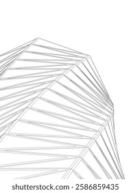 Vector Wireframe and Parametric Architecture – Futuristic Skyscraper and Grid Structure