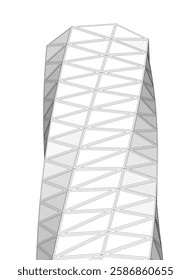 Vector Wireframe and Parametric Architecture – Futuristic Skyscrapers and Grid Structures