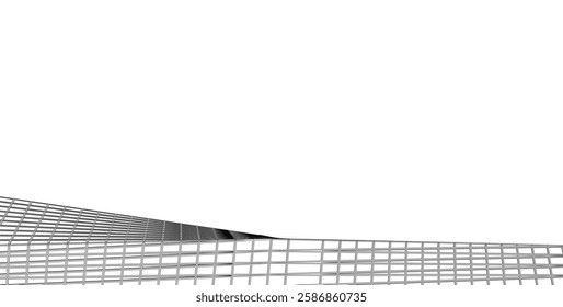 Vector Wireframe and Parametric Architecture – Futuristic Skyscrapers and Grid Structures