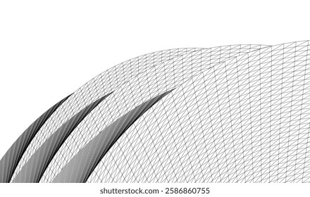 Vector Wireframe and Parametric Architecture – Futuristic Skyscrapers and Grid Structures