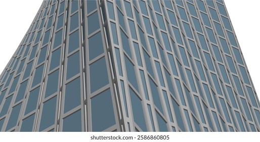 Vector Wireframe and Parametric Architecture – Futuristic Skyscrapers and Grid Structures